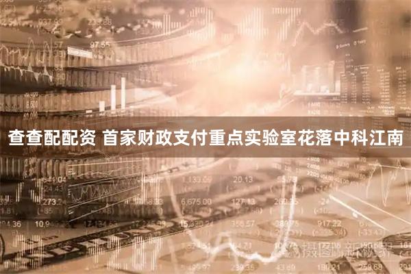 查查配配资 首家财政支付重点实验室花落中科江南